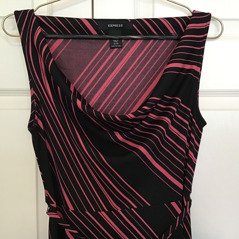 Express Pink and Black Striped Dress size 9/10